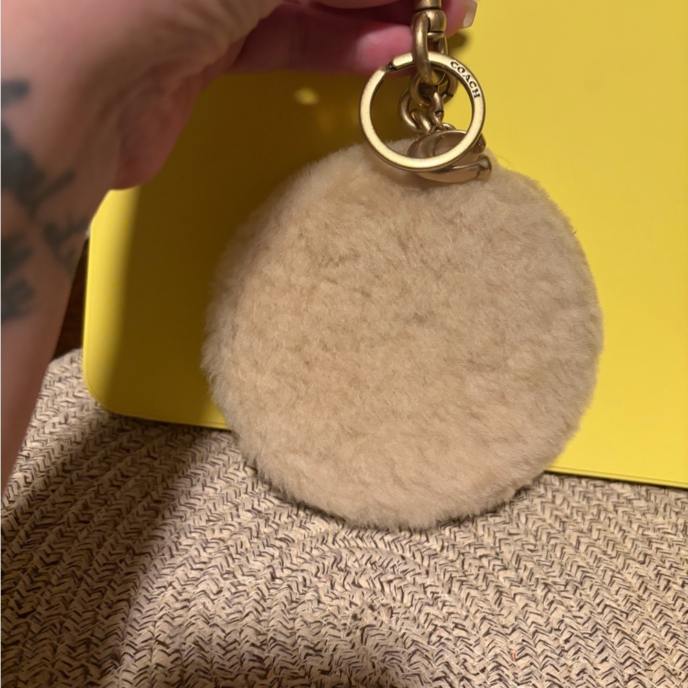 COACH Shearling Coin Bag Charm - Picture 3 of 9